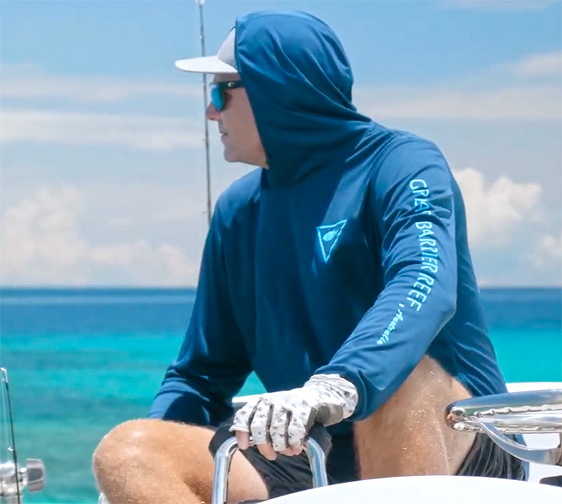 ECA UV Hooded Fishing Shirt - Navy
